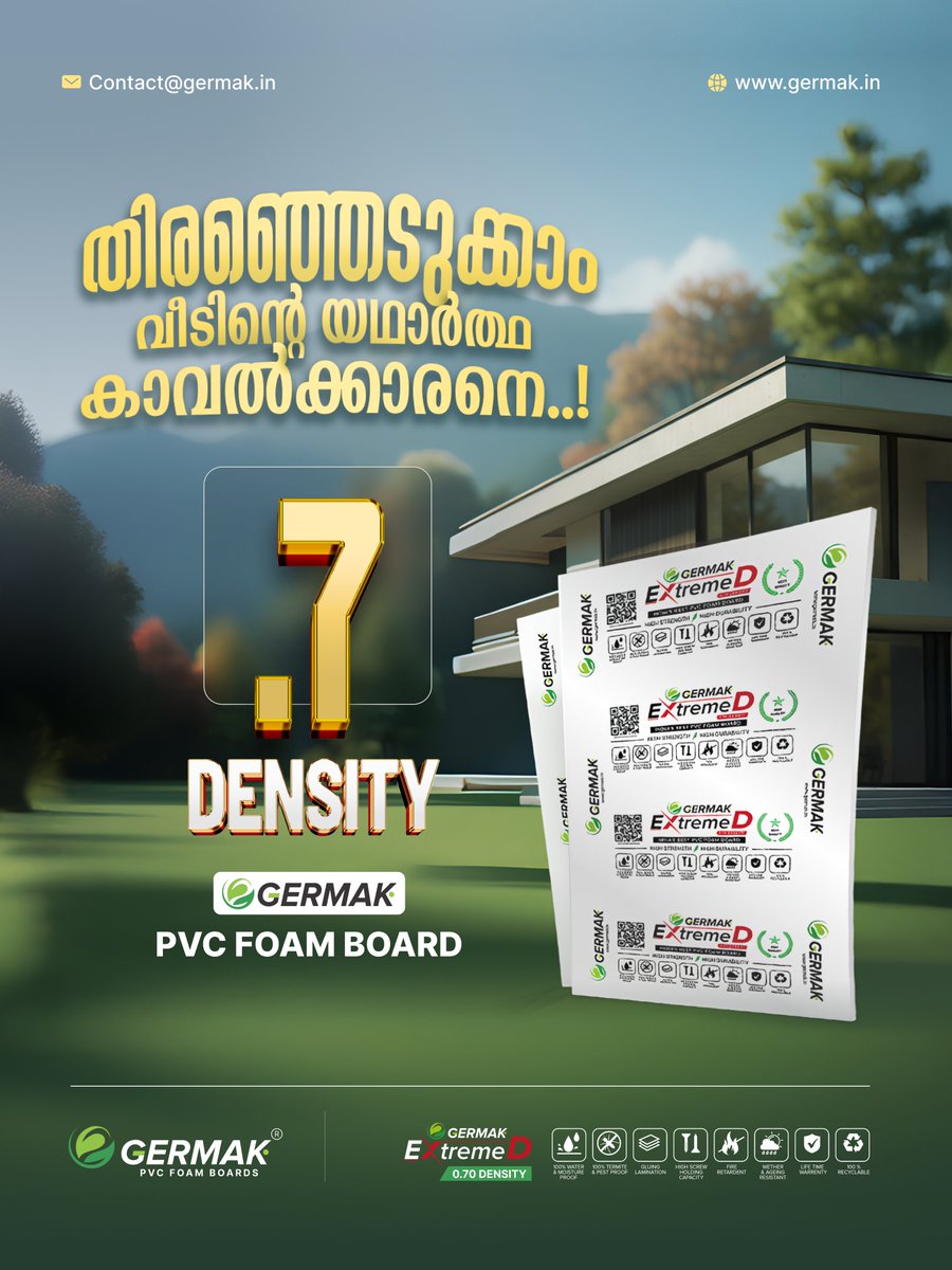 GermakPVCBoards's tweet image. 🏠 തിരഞ്ഞെടുക്കാം വീടിന്റെ യഥാർത്ഥ കാവൽക്കാരനെ…!

When it comes to durability, strength, and long-lasting performance, GERMAK PVC Foam Boards stand unbeatable.✅

contact@germak.in
germak.in

#GERMAK #PVCFoamBoard #ExtremeD #HighDensityBoards