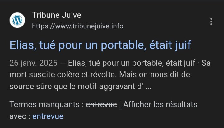 CollectifVigi's tweet image. Elias était un Français juif, il a donné son portable. La presse n&apos;en a pas fait écho. Pour quelle raison ? Les auteurs ? Pour protéger le &quot;vivre ensemble&quot; ? Pas de vagues ? 
@InstitutJustice #Elias @CNEWS