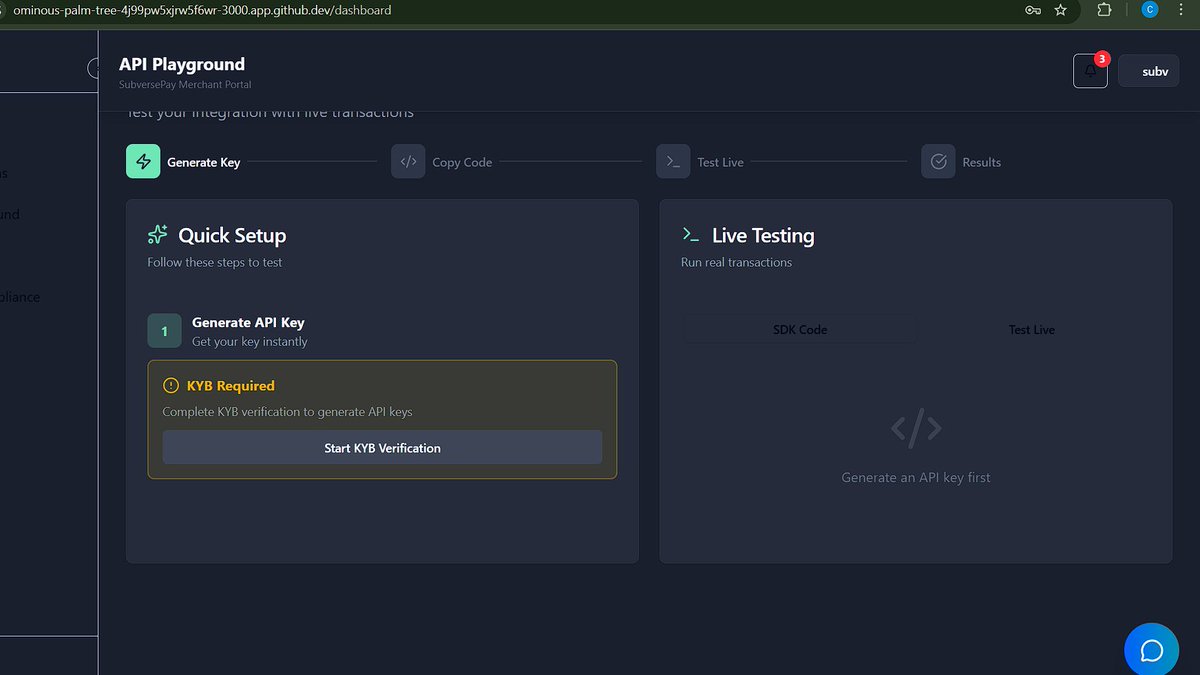 subverse4sidra's tweet photo. 🔥 HUGE ANNOUNCEMENT! Congrats to everyone building SubversePay — the Sandbox is LIVE and ready for testing!
OTT platforms, fintech builders, devs — you can now plug into our dashboard, generate keys, and test live subscription logic directly.
This is where the future of Web3 subscriptions begins.  OTT integration phase officially unlocked. 🚀
@sidrachain  @maljefairi @Gurusaran_33  #SidraChain #SidraDEX #subversepay $SUBV
#SUBV #OnChainBilling #CryptoPayments