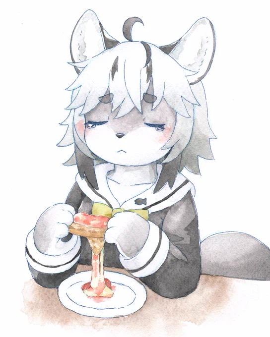 ピザ食べるの下手くそ灰島ちゃん