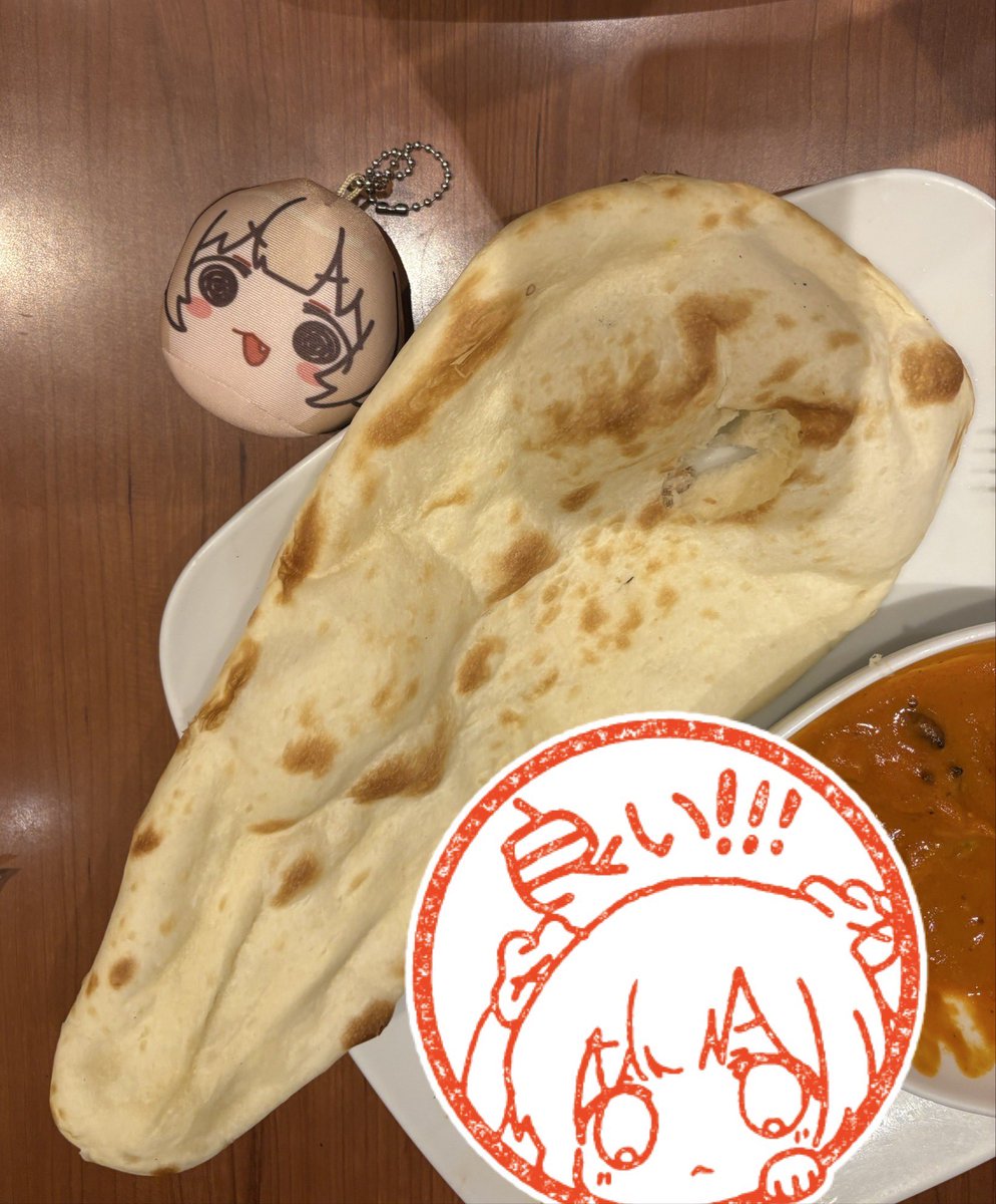 dyap_km's tweet image. デカいナン食べたよ（大きさを比較する際にわかりやすいみちもち　様）
