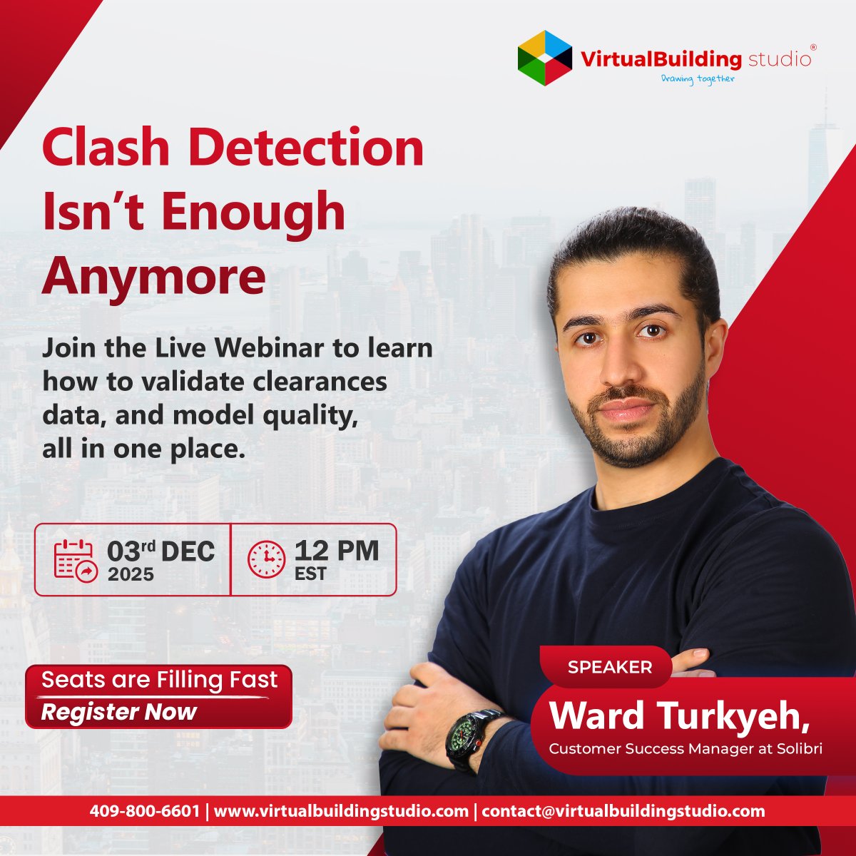 vbsglobal's tweet image. Clash detection is just the starting point. Want full clarity on clearances, data accuracy &amp;amp; model quality?
 
Join us live with Solibri’s Ward Turkyeh for a smarter approach to model review.
 
🗓 Dec 3 | 🕛 12 PM EST
Limited slots—register free!
 👉lnkd.in/dQ7xsmxU
 
#BIM