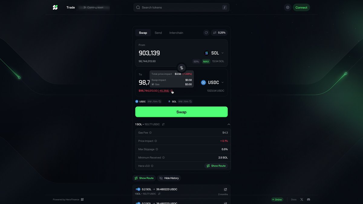HeraAggregator's tweet image. coo0o0ooking . . .
AI-native liquidity intelligence on @solana 👨‍🍳