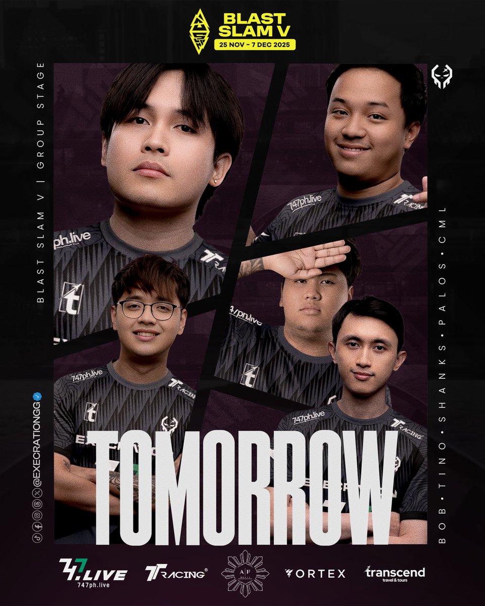 ExecrationGG's tweet image. 𝐁𝐔𝐊𝐀𝐒 𝐍𝐀!  BLAST SLAM V : Group Stage!
Palos • Bob • Tino • Shanks • cml

#ExeShot #747Live #TTRacingPH
#BlastSlamV @BLASTDota