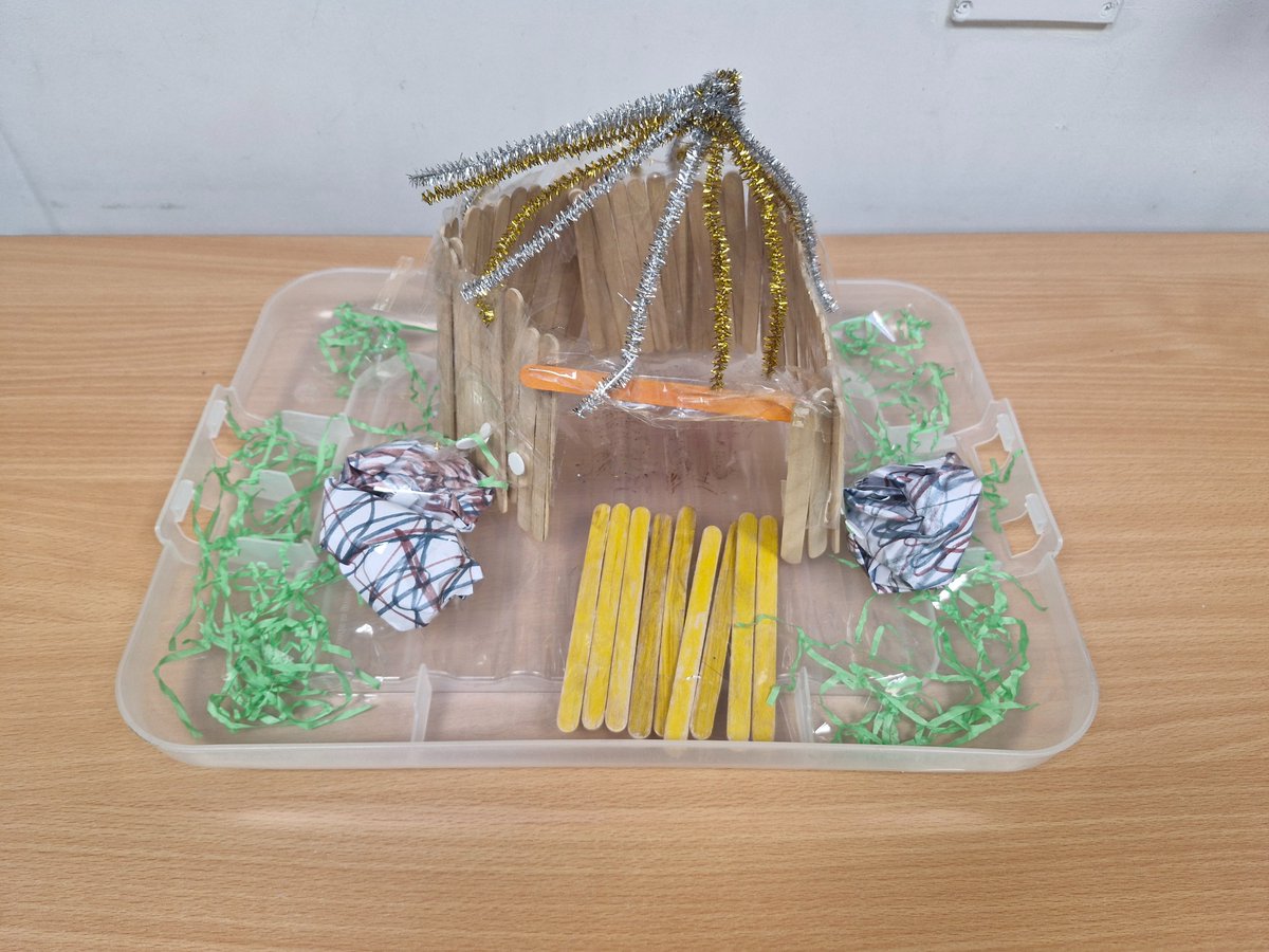 A fabulous model of a Bronze Age roundhouse completed for homework in Constable class!