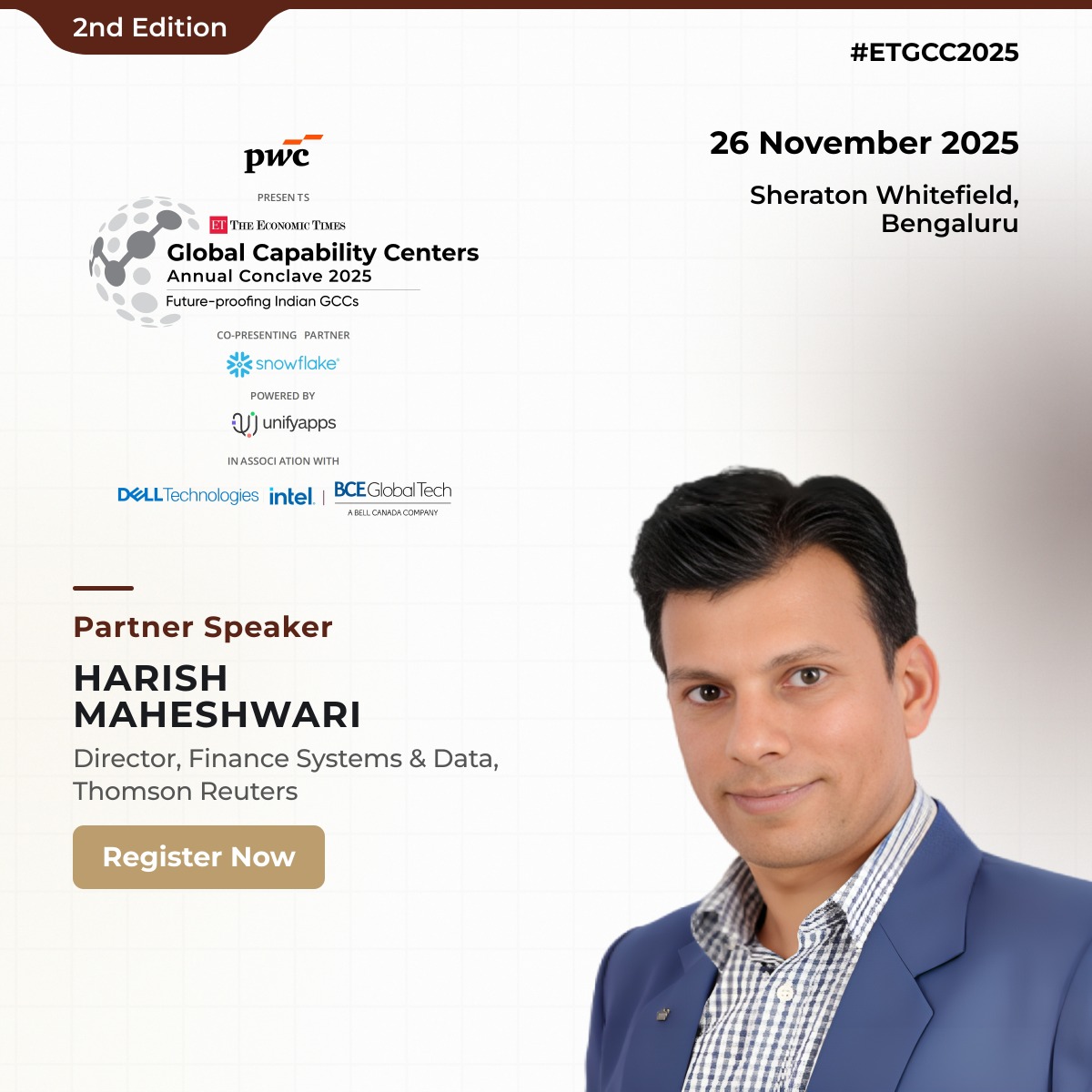 ETGCCWorld's tweet image. Harish Maheshwari, Director, Finance Systems &amp;amp; Data, Thomson Reuters, brings over two decades of expertise in Data, AI, and Advanced Analytics to the 2nd Edition of #ETGCC2025.

Express Interest: b2b.economictimes.indiatimes.com/gcc-conclave-b…

#ETGCCAnnualConclave2025 #ETGCCWorld