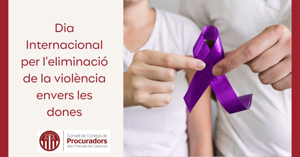 💜Avui, #25N, se celebra el Dia Internacional de l'eliminació de la violència envers les dones. Des de <a href="/procuradorscat/">Procuradors catalans</a>, mostrem el nostre rebuig contra la violència masclista i aprofitem per donar visibilitat a la feina diària de la #procura en l’acompanyament a la víctima.