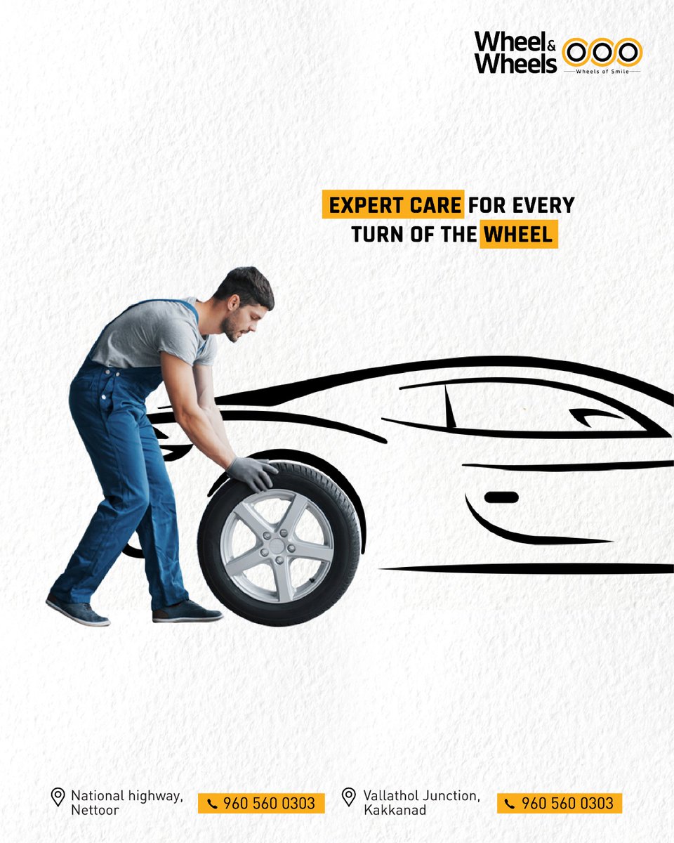 wheel_wheels's tweet image. Experience smoother, safer, and more reliable drives with our precision wheel alignment, expert tyre services, and road-ready maintenance—delivering expert care for every turn of the wheel.
9605600303 | 7736600303

#WheelNWheels #TyreExperts #WheelAlignment #RoadSafety