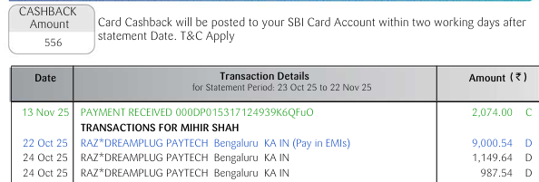 BombayCityWalah's tweet photo. a sweet 556 cashback on 11000 spend. #SBICashback is really the king #ccgeeks
@imYadav31
aur ek fan ! https://t.co/Ho1NdBpdyB