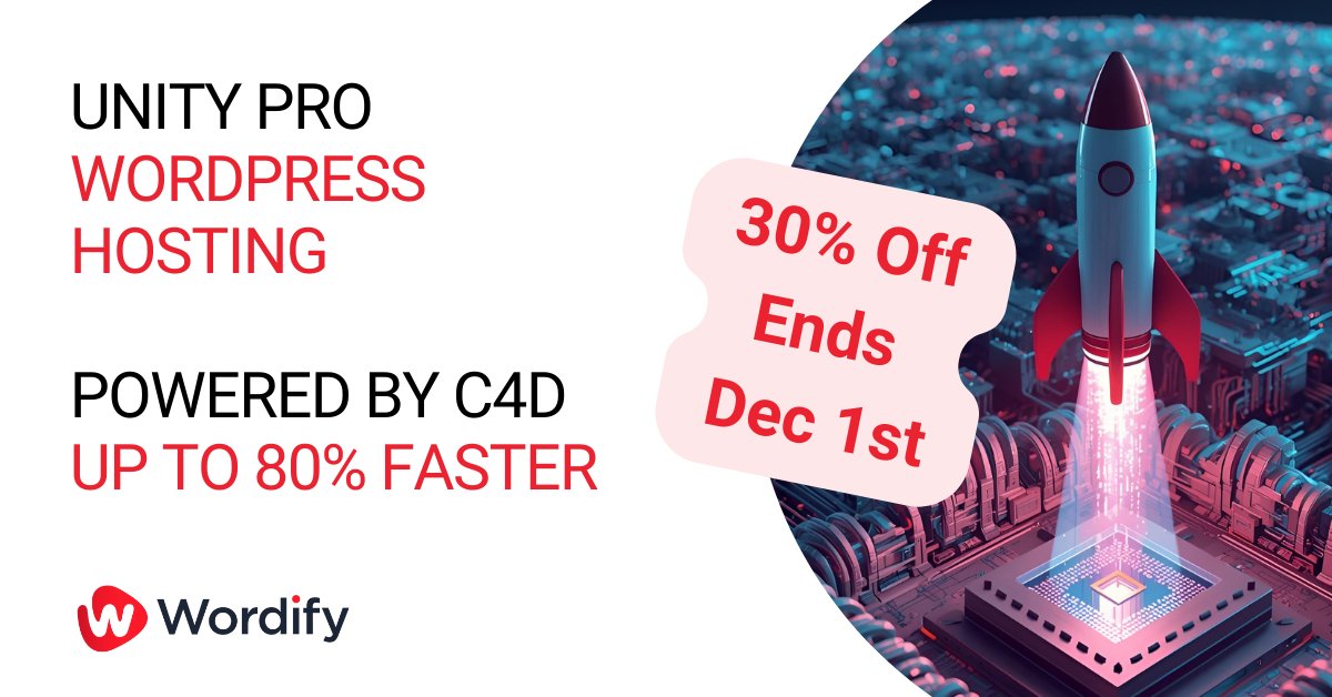 gowordify's tweet image. WordPress hosting just got 80% faster. Unity Pro now runs on Google Cloud C4D processors with Redis caching + CDN included.

30% off annual plans through Dec 1st. 30-day free trial.

wordify.com/wordpress-host…