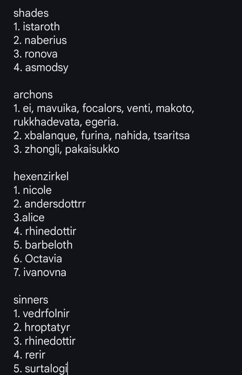 my ranking since everyone's posting theirs