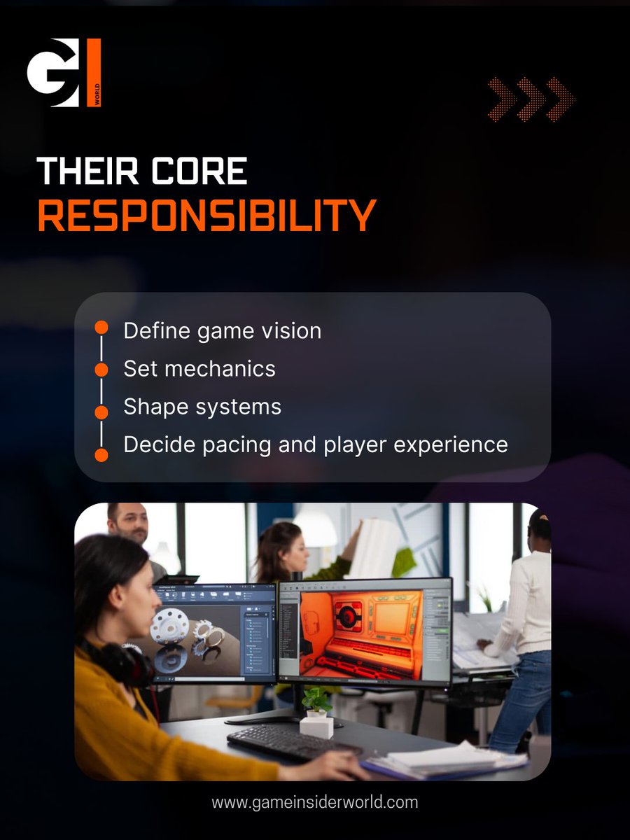 GameInsiderW's tweet image. Lead Designers don’t just build mechanics —
they shape the entire player experience.
Here’s what their job actually looks like.

Follow GameInsider for game dev insights, breakdowns &amp;amp; career guidance.
👉 gameinsiderworld.com

#LeadDesigner #GameDesigner #GameDesign #GameDev