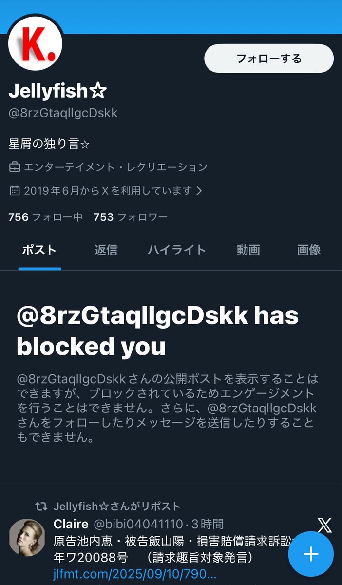 おいどん、なんでこの人間にブロックされてるん？ᐡ´ㅠ ‧̫ ㅠ`‍ᐡ