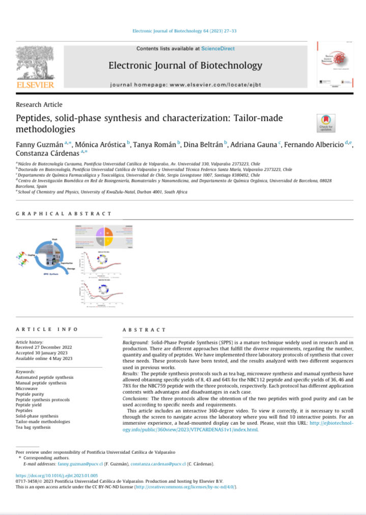 EJBiotechnology's tweet image. #Peptides, solid-phase synthesis and characterization: Tailor-made methodologies

👉🏻 Solid-Phase Peptide Synthesis (SPPS) is a mature technique widely used in research and in production. We have implemented three laboratory protocols of #synthesis that cover these needs.👇