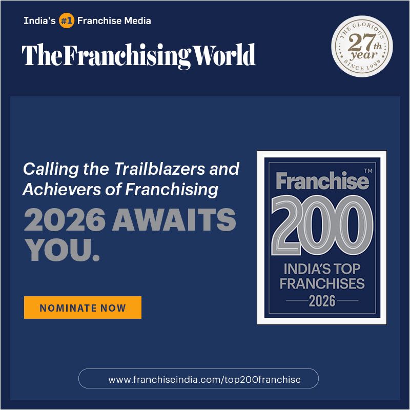 FranchiseIndia's tweet image. The most-awaited franchise ranking of the year is here! Nominate your brand for Top 200 Franchises 2026 and gain national visibility, credibility, and industry recognition. 

#FranchiseIndia2026 #Top200Franchises #BusinessRecognition #BrandVisibility