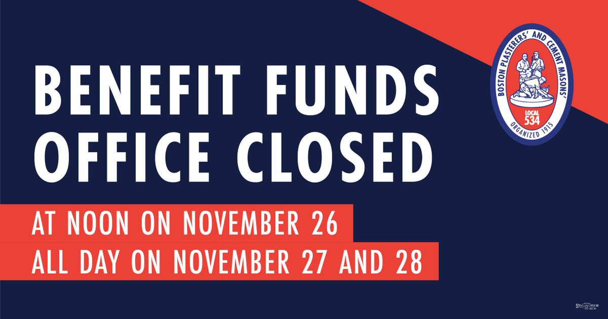 The Benefits Office is closing at noon on Wednesday and will remain closed Thursday and Friday.