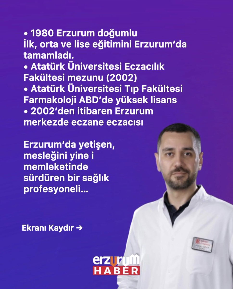 ErzurumPortali's tweet image. Erzurum’un yetiştirdiği değerli isimlerden Uzm. Ecz. Abdullah Caner Güven, Türk Eczacıları Birliği’nin bugün yapılan olağan seçimli kongresinde 2. Başkan seçildi.

#erzurum #erzurumhaber #dadaş #dadaşlar #erzurumlu #erzurumportali #abdullahcanergüven