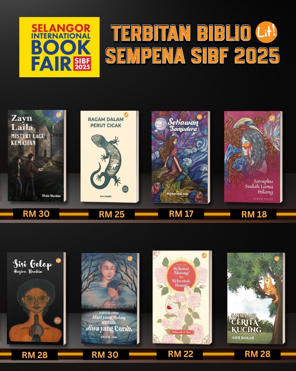 Sempena #SIBF2025, kami terbitkan beberapa buku baru dan ada juga judul yang tertunda masa PBAKL.

Buku-buku sold out dari 2020–2024 pun dah dicetak semula (kecuali yang dah dihentikan).

Jumpa di reruai Biblio!  

P/s: Buku Dunia Tanpa Islam belum sempat siap cetak, maaf semua😔