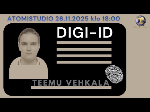 totuudenetsijat's tweet photo. ATOMIstudiossa LIVEvieraana Teemu Vehkala ja aiheena DIGI-ID 26.11.2025 klo 18 alkaen.
#atomistudio #teemuvehkala #digiid
https://t.co/6cm5QrMcFc https://t.co/caLvphkYFN