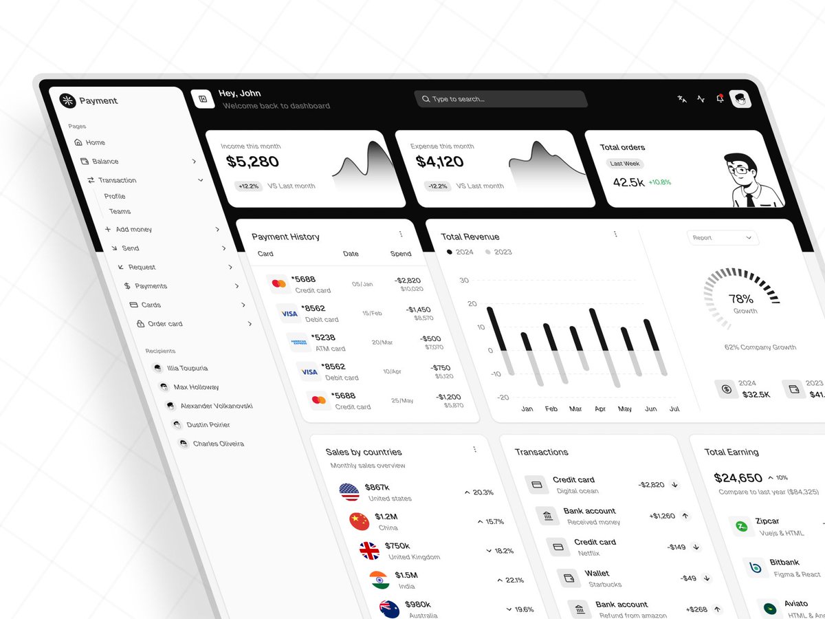imananddesigner's tweet image. 📊 𝐃𝐚𝐭𝐚, 𝐛𝐮𝐭 𝐌𝐚𝐤𝐞 𝐈𝐭 𝐁𝐞𝐚𝐮𝐭𝐢𝐟𝐮𝐥.

Clean layouts. Sharp contrasts. Real-time insights - all built for clarity, not clutter.

This dashboard turns numbers into narratives.

⚡ Design that helps you see progress, not just measure it.

#UIDesign #DashboardDesign…