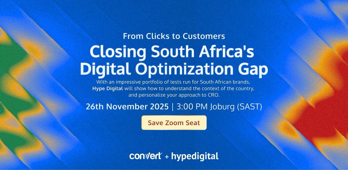 Convert's tweet image. Stop copy-pasting your CRO playbook! 

The tactics winning in Europe &amp;amp; US often belly-flop in South Africa, and here’s why.

Local context changes CRO outcomes.

South African businesses operate in a landscape with its own economics, customer behavior, and digital maturity curve.…