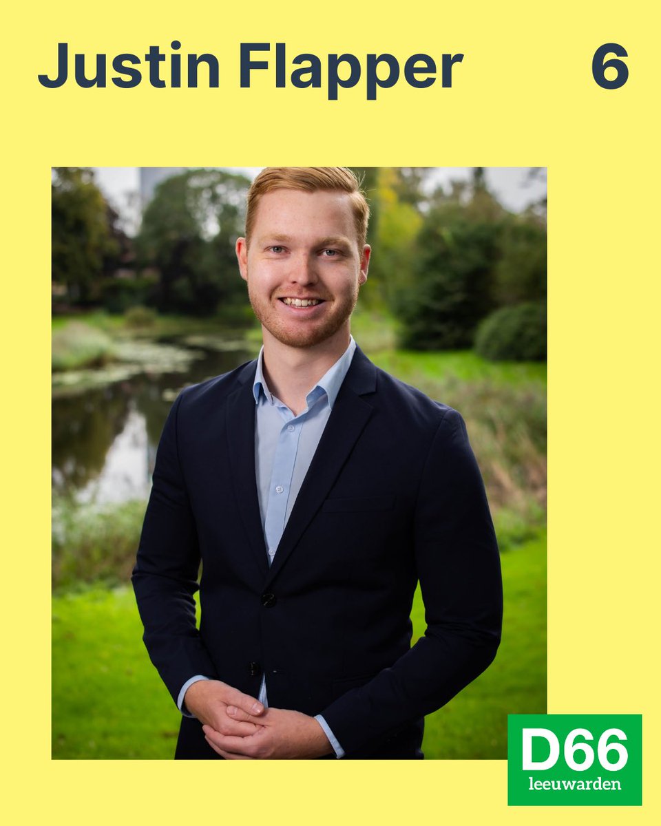JustinFlapper's tweet photo. Trots dat ik namens D66 op plek 6 sta voor de gemeenteraadsverkiezingen in Leeuwarden! Als geboren Leeuwarder zet ik mij graag in voor een duurzame en ondernemende gemeente. Met energie en ervaring wil ik blijven bouwen aan een Leeuwarden dat klaar is voor morgen.💚 https://t.co/17Pla0Tj7l