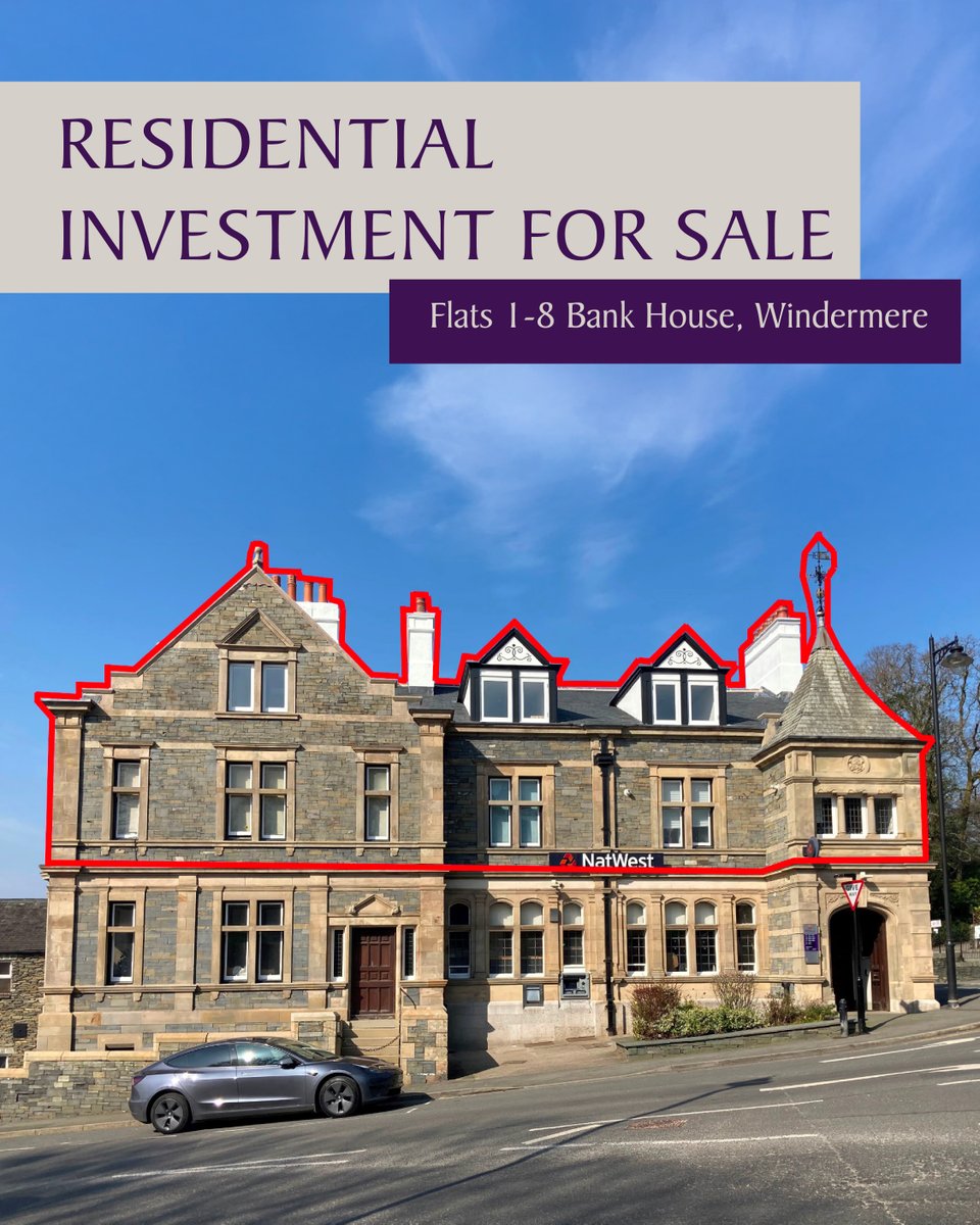 🏢 Residential Investment For Sale 🏢

📍 Flats 1-8 Bank House, Windermere, LA23 1AF

Current gross rental income is £51,360 per annum.

Guide Price £675,000 exclusive

🔗 View more on our website: loom.ly/_FUzdw4

📞 015394 48811
✉️ j.ellis@edwin-thompson.co.uk