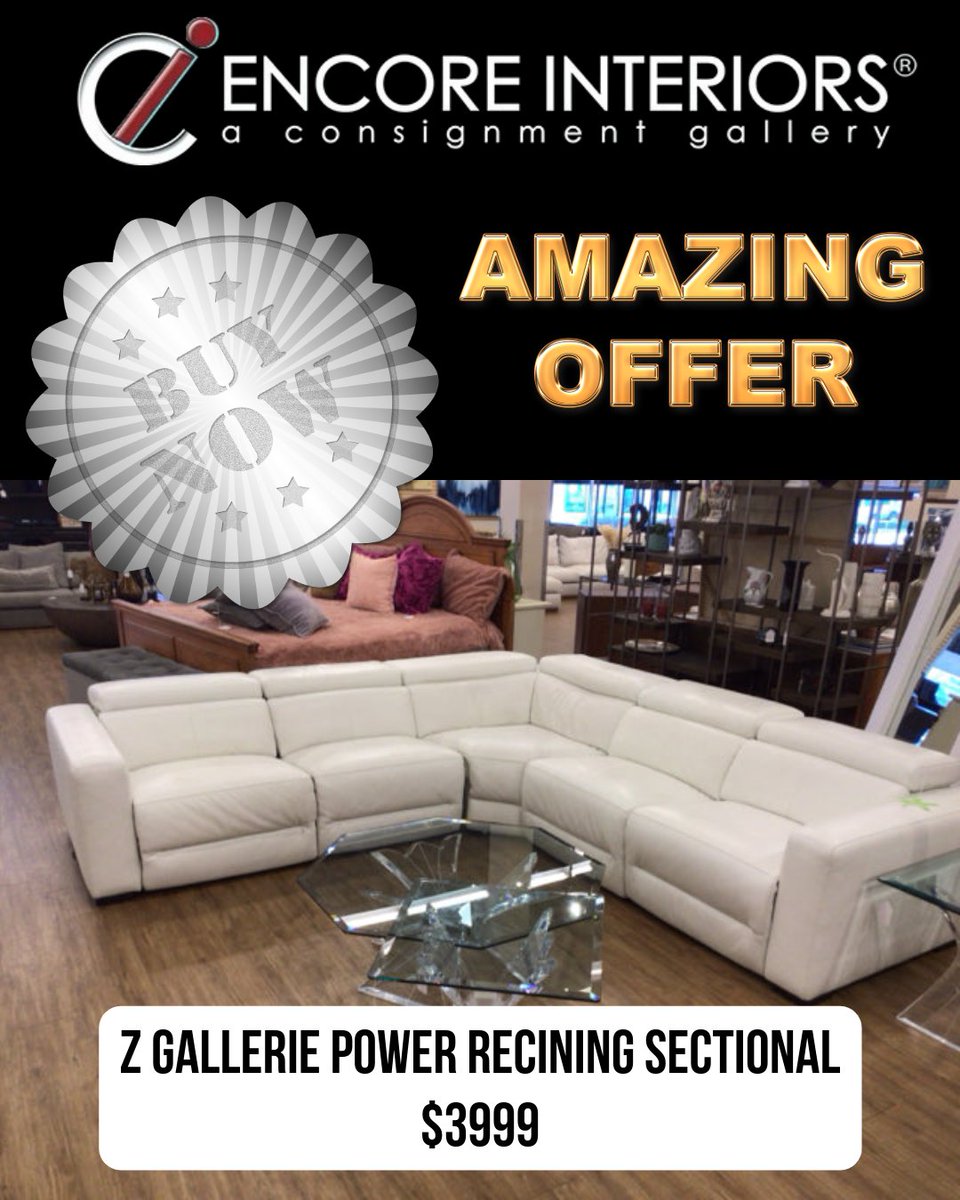 ConsignmentFLA's tweet image. This power-reclining Z Gallerie sectional won’t sit here long. Deep comfort, clean lines, and a price that makes it way too tempting to pass up.

#EncoreInteriors #ConsignmentFinds #ZGallerie #SectionalSofa #HomeStyle #FurnitureDeals #LivingRoomDesign #ShopLocal #FurnitureLovers