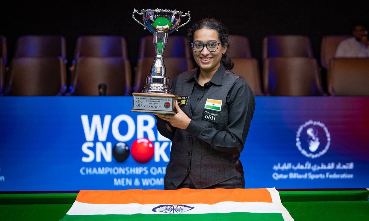 thetatvaindia's tweet image. Anupama Ramachandran becomes FIRST Indian woman to win world snooker title.

#AnupamaRamachandran #Snooker