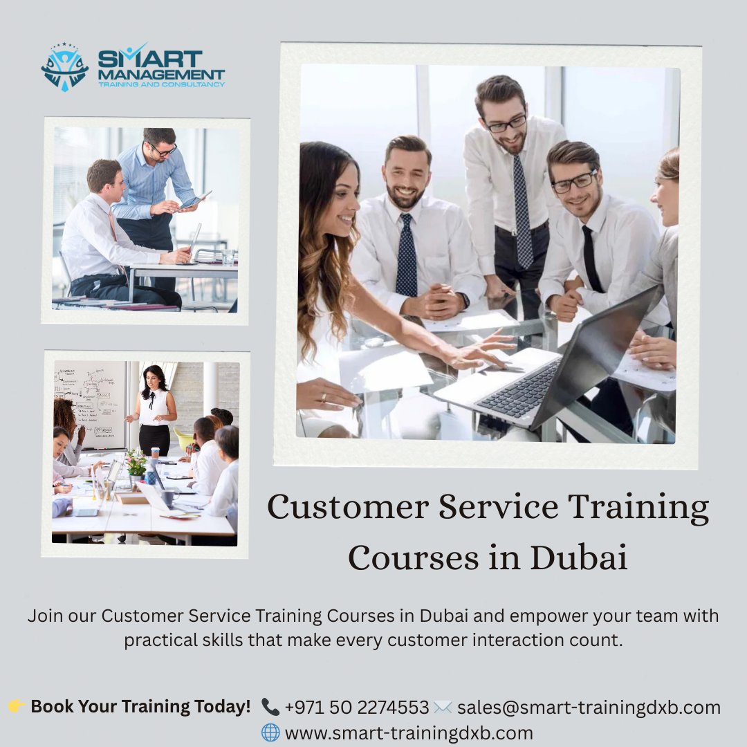 SMARTMANAG's tweet image. Great service creates great impressions — and great impressions create repeat customers.

If you want your team to communicate better, respond faster and deliver a professional, positive experience, our Customer Service Training Courses in Dubai are the perfect place to start.