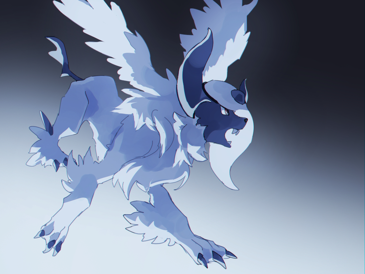 fusenryo2's tweet image. メガアブソルさん #ポケモン版深夜の真剣お絵描き60分一本勝負