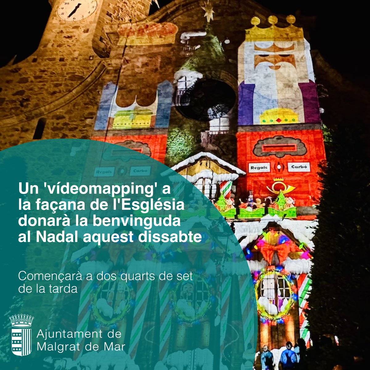 ▶️ Un 'vídeomapping' a la façana de l'Església donarà la benvinguda al Nadal aquest dissabte

✅Començarà a dos quarts de set de la tarda

➕Info👇
ja.cat/4jKj2

#malgratdemar #comerç