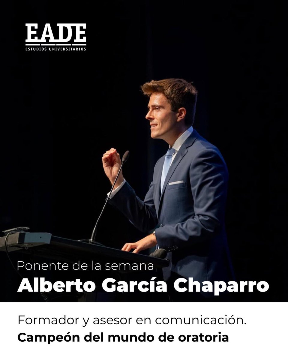 Esta tarde, recibiremos a Alberto García Chaparro,  campeón mundial de oratoria en español. No es solo un orador brillante, sino también un verdadero referente de dedicación y profesionalidad: estudia Derecho y Relaciones Internacionales en la Universidad Pontificia Comillas.