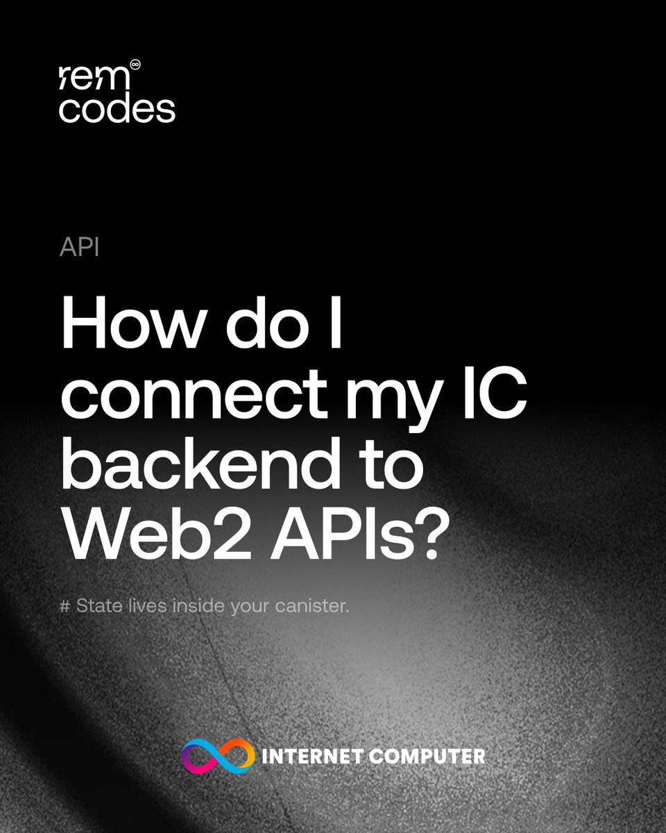How Do I Connect My IC Backend to Web2 APIs?

Your Internet Computer $ICP backend can call Web2 services using HTTPS outcalls. Your canister sends a secure request, the network performs the HTTPS call, and the response comes back on-chain.

🧠 How it works
Your canister calls the