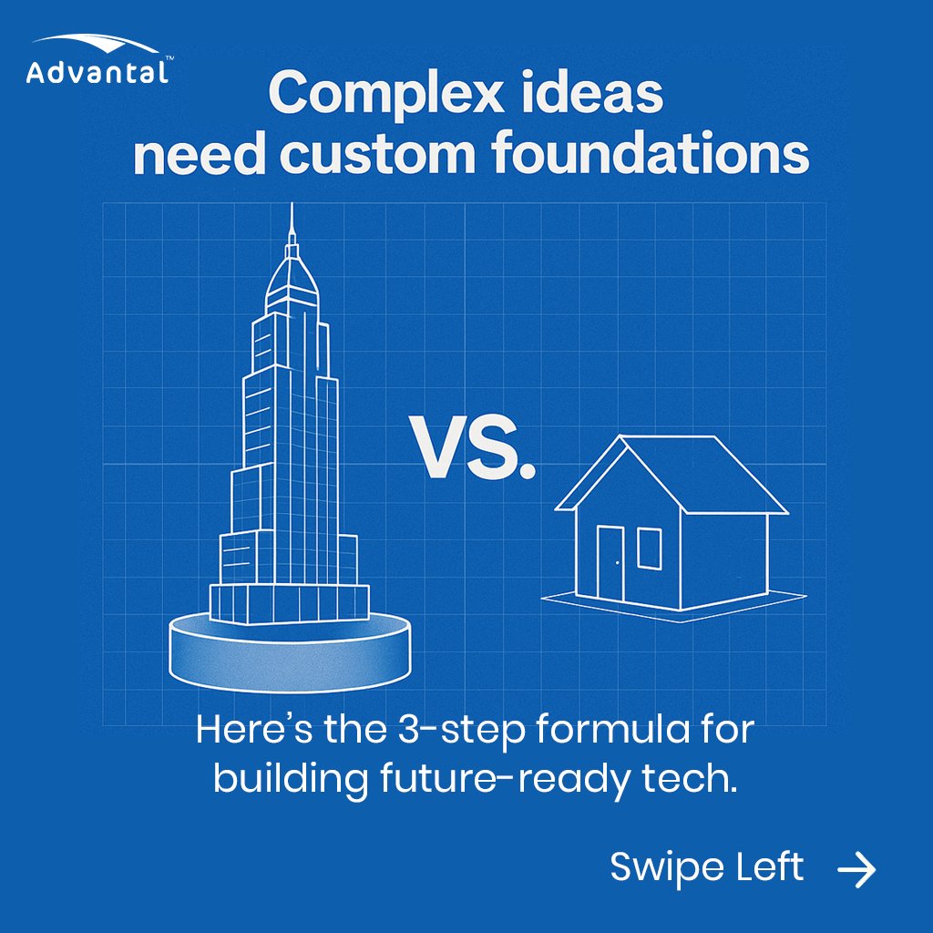 Advantal's tweet image. You can’t run high-stakes operations on low-flexibility tools. 
Not in #defence, #telecom, or enterprise. 
Custom tech fits YOUR world, keeping you faster, safer, ahead.
Share your vision — and get a free consultation on the tech that works for YOUR business.
sales@advantal.net