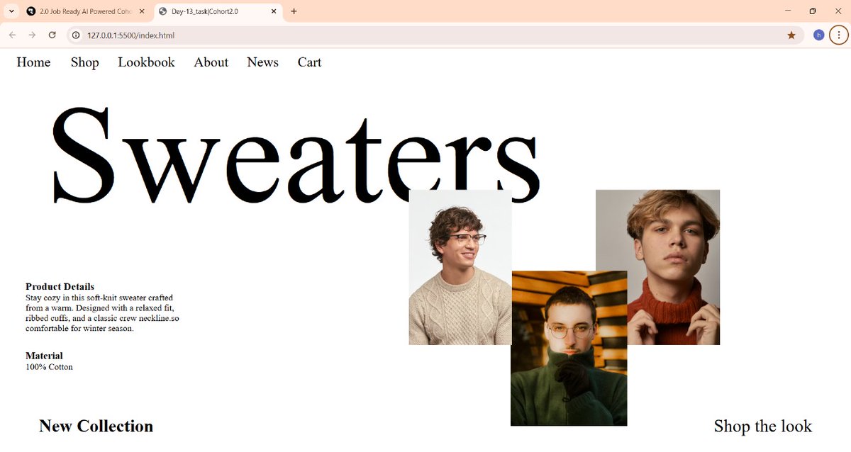 HimanshuPa98133's tweet image. Built a fashion-style single-page layout using HTML &amp;amp; CSS — focused on typography, positioning &amp;amp; clean UI design.

GitHub 👇
 github.com/himanshup89

#webdev #Frontend #HTML #CSS #UIUX #CodingJourney #GitHub #ShreiyansCodingSchool