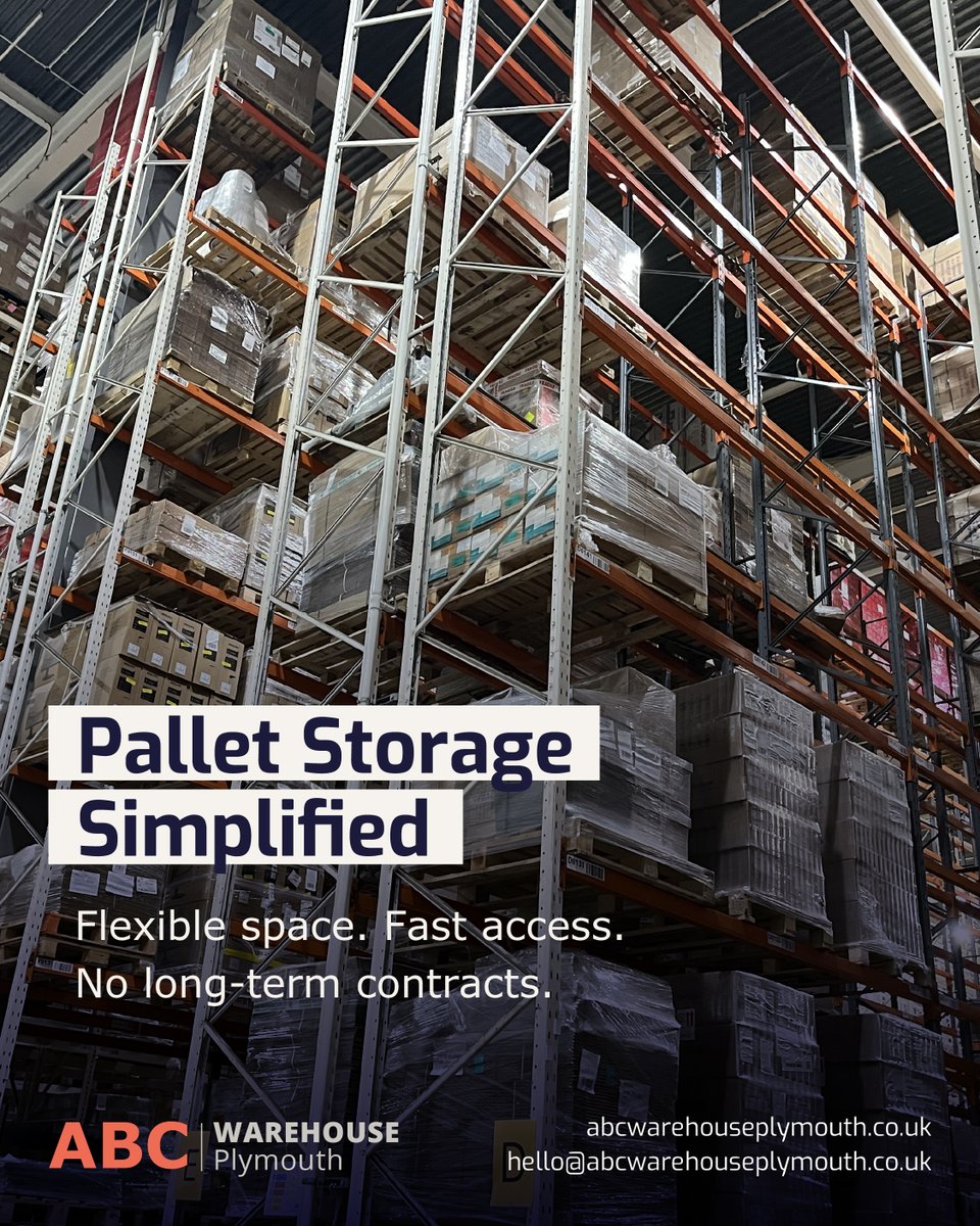ABCWarehousePly's tweet image. #ABCWarehousePlymouth offers high-capacity #PalletStorage in our 100,000 sq.ft. high-bay facility. Secure, flexible, and designed for businesses needing scalable stock management. No long-term contracts. Fast access. Pay-as-you-use options.

abcwarehouseplymouth.co.uk

#3PL