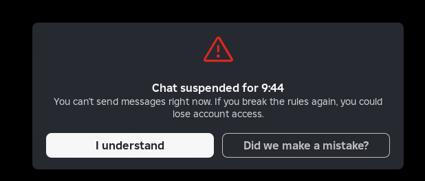 RobloxTodayES's tweet image. Roblox está experimentando con notificaciones de advertencia cuando alguien comparte información personal en el chat de Roblox.
Además, por infringir las reglas no podrás enviar mensajes, y si vuelves a romperlas podrías perder el acceso a tu cuenta.
Créditos: @Roblox_RTC o