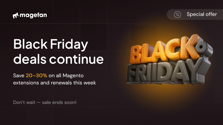 magento2fan's tweet image. ⏳ Mid-week reminder:

Magefan Black Friday deals on Magento 2 extensions &amp;amp; renewals are still live — but not for long.

Grab your upgrade: magefan.com/magento-2-exte…  

#magefan #magento #magentoextensions #blackfriday #sale