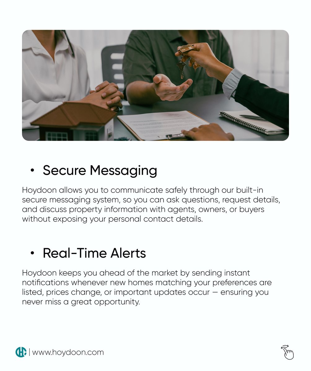 hoydoon_'s tweet image. Finding a home should be simple — that’s why we built Hoydoon.
Verified listings. Smart search. Secure chat. Real-time alerts.
Your home journey, made smarter. 🏡💚
#Hoydoon #RealEstate #PropTech #ComingSoon