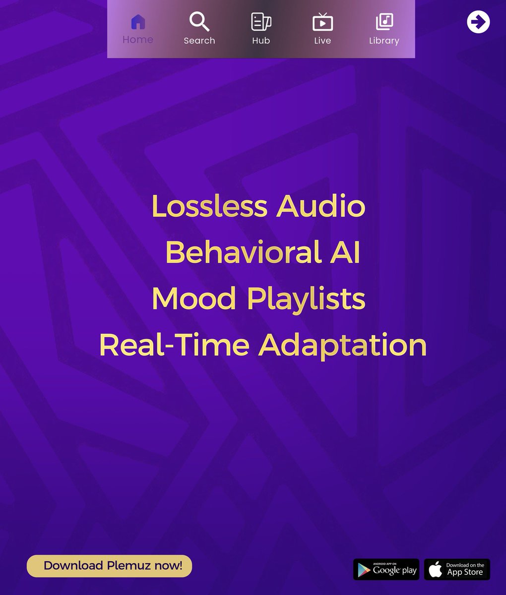 officialplemuz's tweet image. Why listen like everyone else… when you can listen like you?Plemuz gives you an AI-powered music experience built around your mood, vibe and lifestyle. 🎶✨Start free today.

#MusicTech #AIStreaming #LosslessAudio #NewMusicExperience