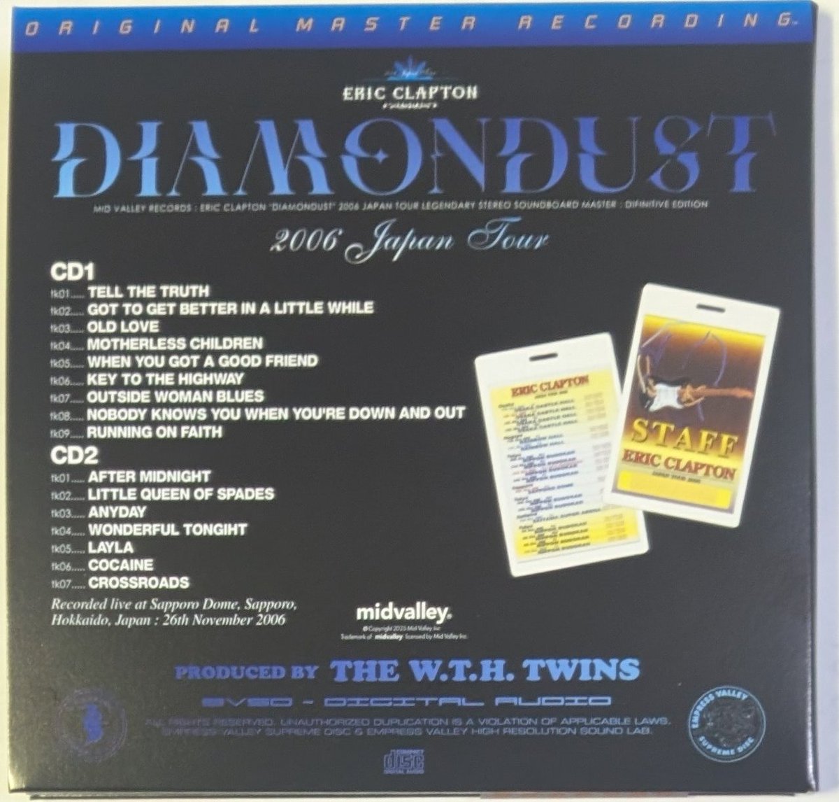 ERIC CLAPTON『DIAMONDUST』(2006/11/26 札幌ドーム, 2CD midvalley