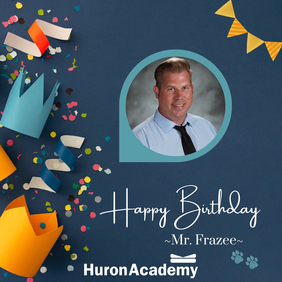 Happy Birthday to Mr. Frazee, one of our amazing middle school teachers! We hope you have the best day! 🥳🎉🎈🎂🎁❤️🐾