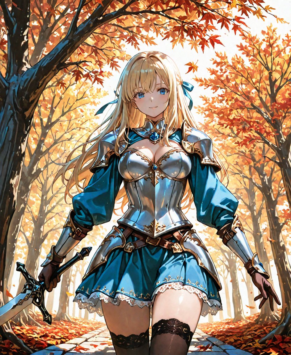 j0rd0n's tweet image. Autumn leaves swirled around her as she walked with steady purpose down the quiet path.