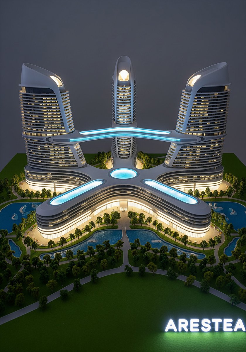 AresteaStudio's tweet image. #architecturalmodel #greenarchitecture #futurebuildings #conceptualarchitecture #ecopolis #arcology #generativearchitecture #greenroof #skyscraper #futurecity #megastructure #tbilisi #residentalarchitecture #housing #housingproject