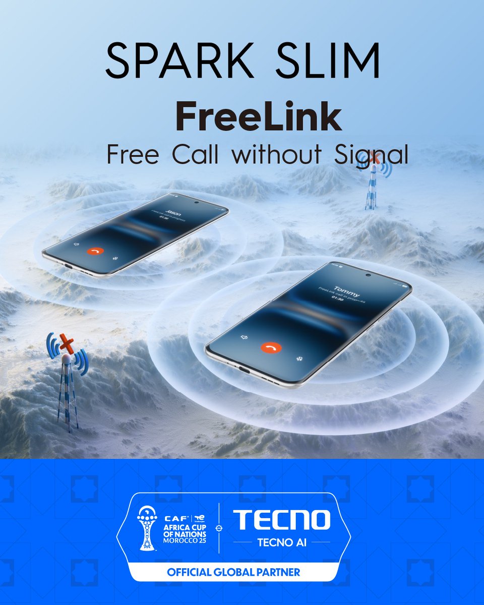 TECNOMobile254's tweet image. No bars, no limits.
Keep talking smoothly with SPARK Slim’s FreeLink even off-grid.

#sparkslimke #PowerInSlim #TECNOSlim #TECNOAI #TecnoKenya