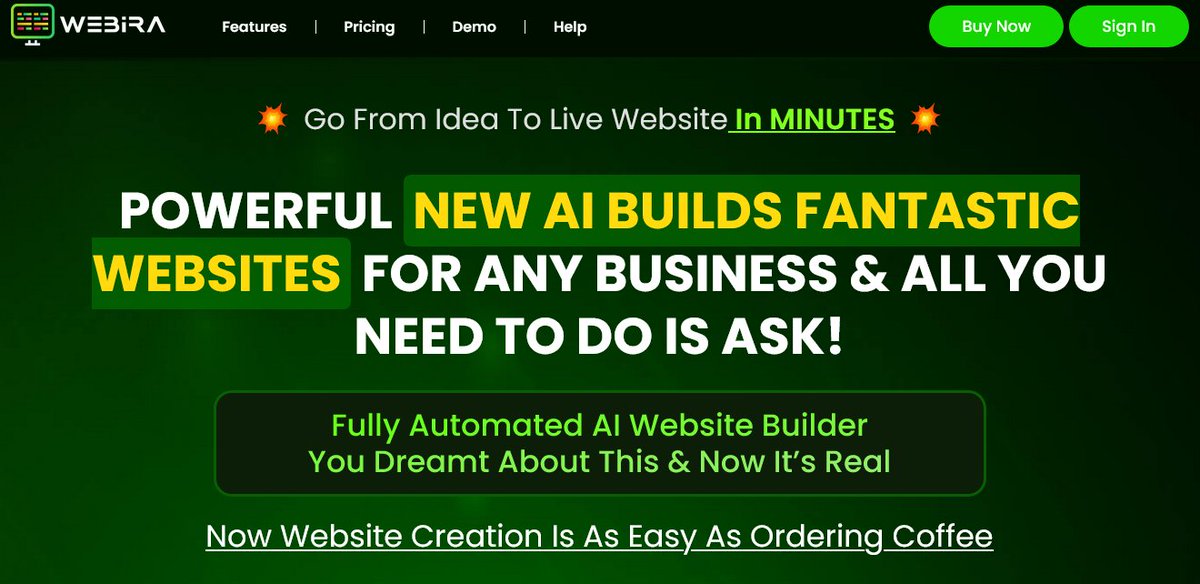 home_work_biz's tweet image. 😲 Imagine asking an AI: ‘Build me a website for my plumbing business’ — and 10 minutes later it’s done.  

That’s not a dream — it’s Webira. From idea to live site, no coding required.  

See how simple it is 👉 bit.ly/4a8Kf4o