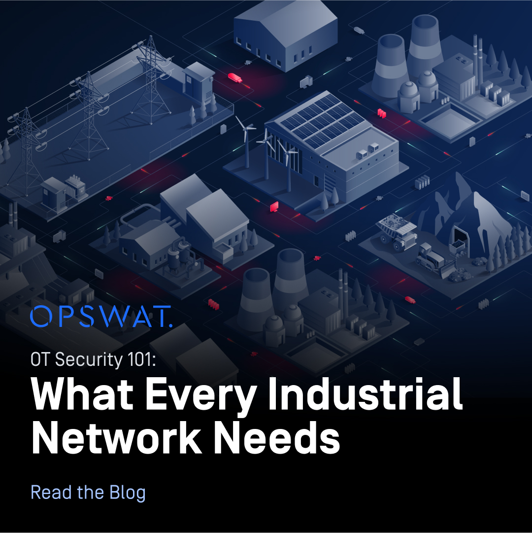 OPSWAT's tweet image. Operational technology systems power everything from manufacturing lines to power grids—yet they’re increasingly vulnerable in our hyperconnected world. 

 In our latest blog, we break down what #OT security really means, how it differs from IT, and the strategies, tools, and…