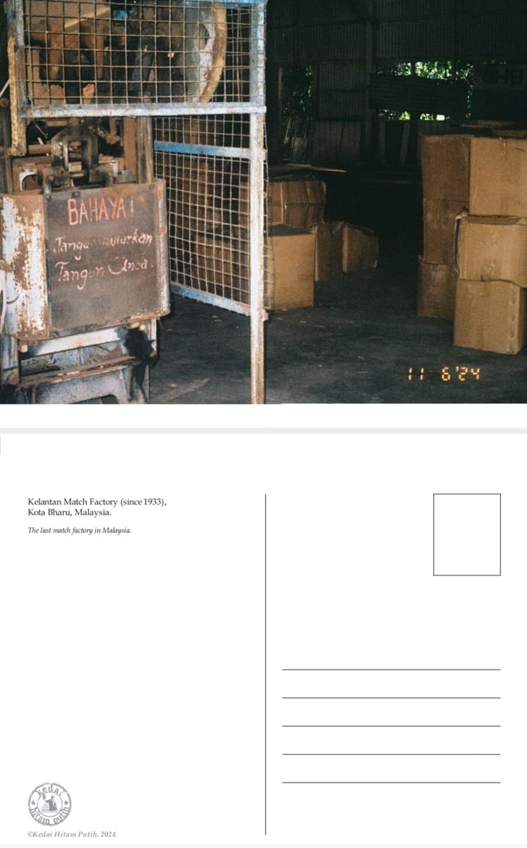 k_hitamputih's tweet image. Postcard khp. Kelantan Match Factory. The last match factory in Malaysia
#khp #postcard #postcrossing #MancisCapLada

ORDER👇🏼
s.shopee.com.my/12oezu5ky