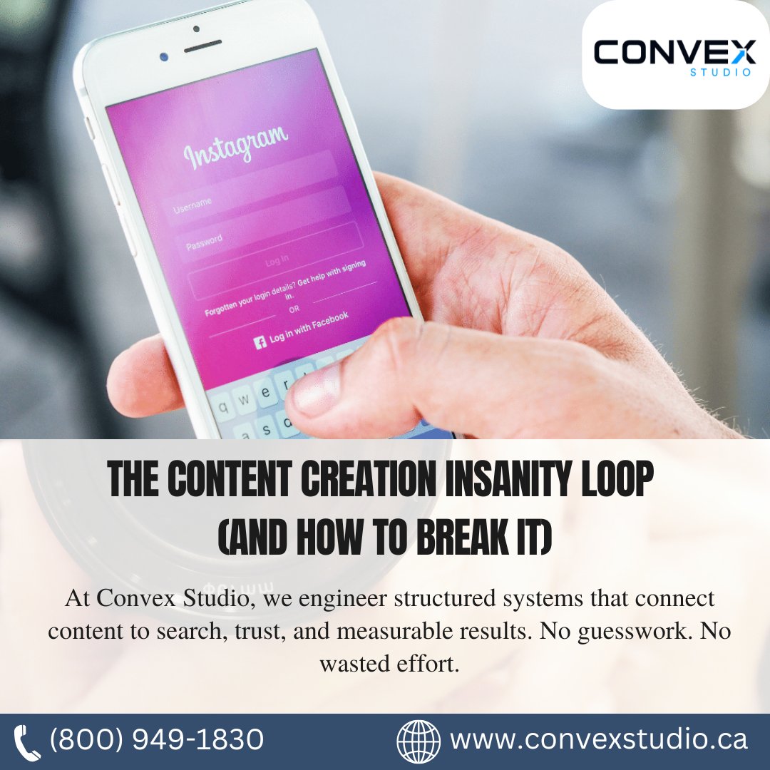 ConvexStudio's tweet image. If your content feels constant but unproductive—you’re likely stuck in the content loop.
At Convex Studio, we engineer structured systems that connect content to search, trust, and measurable results. No guesswork. No wasted effort.
📞(800) 949-1830
 🌐 bit.ly/4nCh250